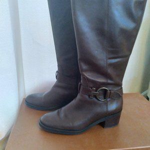 Coach brown wide calf knee boots